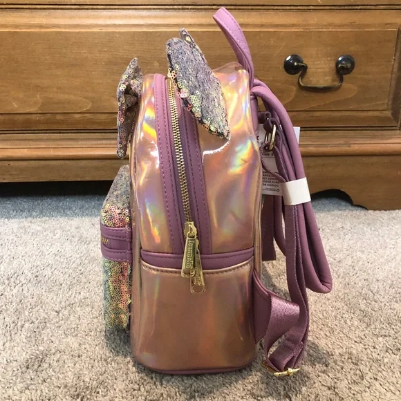 Loungefly Pink EARidescent Loungefly with Minnie Mouse Ears - Picture 6 of 13